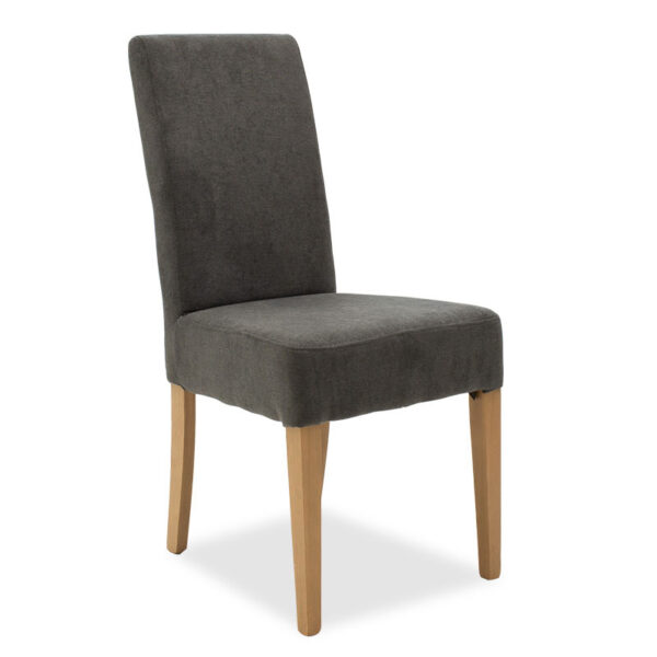 Chair Ditta with anthracite fabric - wooden legs sonoma