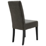 Wooden chair Ditta with dark grey fabric - wooden legs black - Image 2