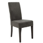 Wooden chair Ditta with dark grey fabric - wooden legs black