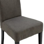 Wooden chair Ditta with dark grey fabric - wooden legs black - Image 6