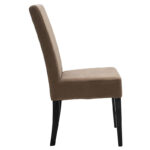 Chair Ditta with light brown fabric - wooden legs wenge - Слика 3