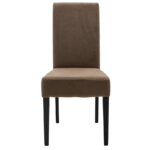 Chair Ditta with light brown fabric - wooden legs wenge - Слика 4