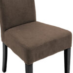 Chair Ditta with light brown fabric - wooden legs wenge - Слика 6