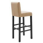 Bar stool Bari with mocha pu - wooden legs black - Слика 2