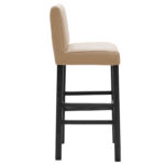Bar stool Bari with mocha pu - wooden legs black - Слика 3