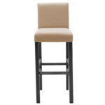 Bar stool Bari with mocha pu - wooden legs black - Слика 4