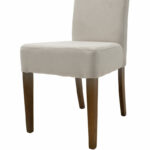 Chair Ditta with grey fabric - wooden legs walnut - Image 6