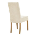 Chair Ditta with grey-beige fabric - wooden walnut legs - Image 2