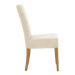 Chair Ditta with grey-beige fabric - wooden walnut legs - Image 3