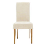 Chair Ditta with grey-beige fabric - wooden walnut legs - Image 4