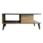 Coffee table Moses color black marble-walnut 90x54x37.5cm - Image 2