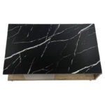 Coffee table Moses color black marble-walnut 90x54x37.5cm - Image 3
