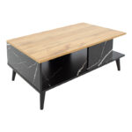 Coffee table Moses color sonoma-black marble 90x54x37.5cm - Image 3