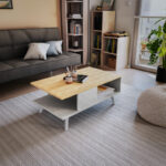 Coffee table Moses color sonoma-white marble 90x54x37.5cm - Слика 2