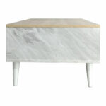 Coffee table Moses color sonoma-white marble 90x54x37.5cm - Слика 4