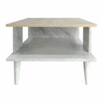 Coffee table Moses color sonoma-white marble 90x54x37.5cm - Слика 5