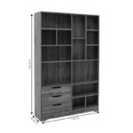 Bookcase Lucinda  sonoma 120x29.8x180.5cm - Слика 6