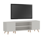 TV cabinet Icarus melamine white-natural 150x32x46cm