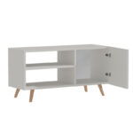 TV cabinet Orianne melamine white-natural 90x32x46cm - Слика 2