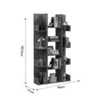 Charles melamine bookcase gray oak 90x31x182.5cm - Слика 3