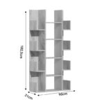 Bookcase Charles melamine natural 90x31x182.5cm - Слика 3