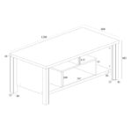 Coffee table Tracy white-grey 120x60x48.5cm - Слика 3