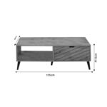 Thelma sonoma melamine coffee table 120x60x41.6cm - Слика 4