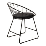 Seth chair black metal wire with black pvc cushion - Image 2