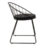 Seth chair black metal wire with black pvc cushion - Image 3