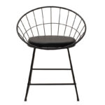 Seth chair black metal wire with black pvc cushion - Image 4