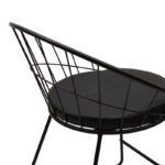 Seth chair black metal wire with black pvc cushion - Image 5