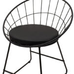 Seth chair black metal wire with black pvc cushion - Image 6