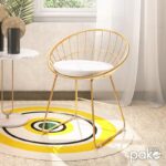 Seth chair golden metal wire with white pvc cushion - Image 2