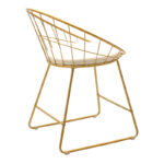 Seth chair golden metal wire with white pvc cushion - Image 3