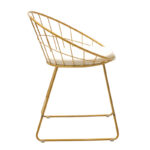 Seth chair golden metal wire with white pvc cushion - Image 4