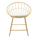 Seth chair golden metal wire with white pvc cushion - Image 5