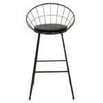 Seth bar stool black metal wire with black pvc cushion - Слика 4