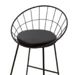 Seth bar stool black metal wire with black pvc cushion - Слика 5