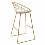 Seth bar stool golden metal wire with white pvc cushion - Слика 2