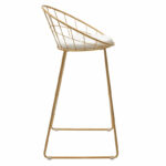 Seth bar stool golden metal wire with white pvc cushion - Слика 3