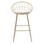 Seth bar stool golden metal wire with white pvc cushion - Слика 4