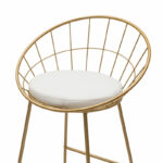 Seth bar stool golden metal wire with white pvc cushion - Слика 5