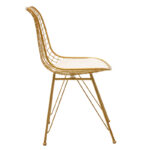 Taj metal chair golden with white PVC cushion - Image 4