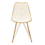Taj metal chair golden with white PVC cushion - Image 5