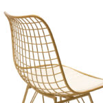 Taj metal chair golden with white PVC cushion - Image 6