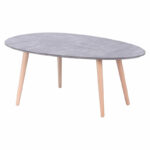 Coffee table HAMILTON grey cement-natural  98x60x38cm