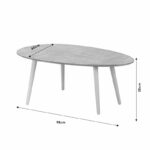 Coffee table HAMILTON grey cement-natural  98x60x38cm - Image 6