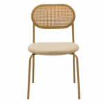 James stackeble chair pe rattan fabric beige-metal natural - Слика 4