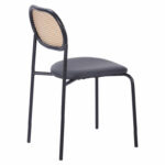James stackable chair pe rattan beige-pu black-metal natural - Слика 2