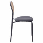 James stackable chair pe rattan beige-pu black-metal natural - Слика 3